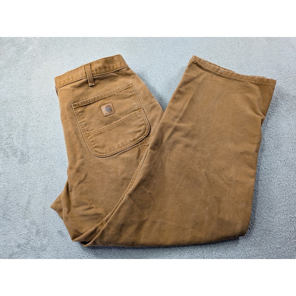 Carhartt B11-BRN Loose Fit Washed Duck Utility Work Pants Mens 36x30 Brown